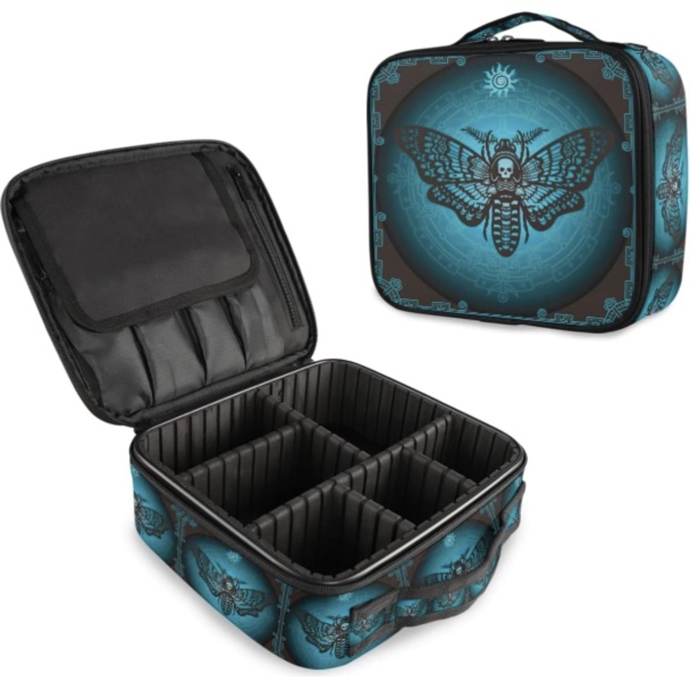 Skull Moth Design Storage Organizer - Black and Blue